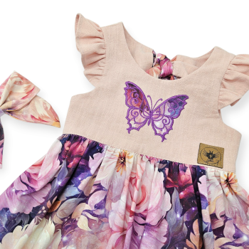 Kleid Butterfly mit Haarschleife, Größe 110